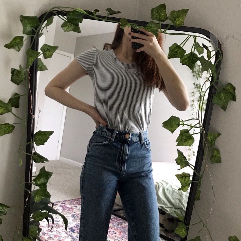 H&M divided striped tee